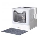 Cat Litter Box with Litter Mat and Scoop  Large