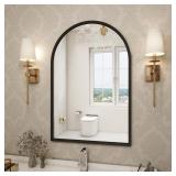 Black Arched Mirror for Bathroom  20 X30  Arched