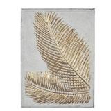 DecMode Gold Metal Relief Palm Leaf Wall Decor