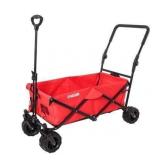 Red Wide Wheel Wagon All Terrain Folding