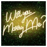 Large Will You Marry Me Sign 28   x 19   Neon