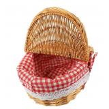 Picnic Basket Wicker Storage Basket with Lid