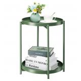 danpinera 2 Tier Metal Side Table with Removable