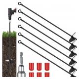 6 Pcs 30 Inch Heavy Duty Ground Anchor Long