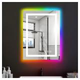 LED Bathroom Mirror 20 X28  RGB Backlit and