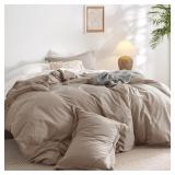 Bedsure 100  Washed Cotton Duvet Cover Queen
