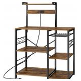 SUPERJARE Bakers Rack with Power Outlet