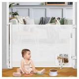 Retractable Baby Gate with Cat Door 55  Wide