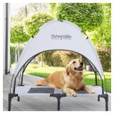 S M L Outdoor Elevated Dog Cot with Canopy