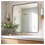ANDY STAR Square Gold Mirror for Bathroom