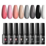 ROSALIND White Black Gel Nail Polish Set with