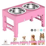 Elevated Dog Bowls 5 Height Adjustable Non Slip