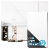 Art3d 10 Pack Smooth Drop Ceiling Tile 2ft x 4ft