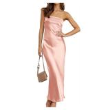 MEROKEETY Women 2024 Summer Strapless Satin Tube