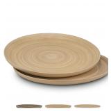 LEXA 12  Handcrafted 2PCs Bamboo Round Wooden
