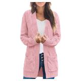 MEROKEETY Women s 2024 Long Sleeve Cable Knit