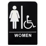 Hillman English Black Restroom Plaque 9 in  H X 6