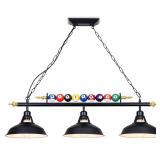 3 Light Billiard Pool Table Lights Hanging Over