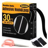 30Ft x 1 Inch Hook and Loop Strips with Adhesive