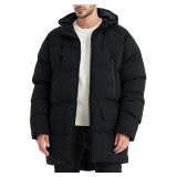Men s Long Winter Coat Hooded Warm Quilted Jacket