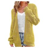 MEROKEETY Women s Puff Long Sleeve Cable Knit