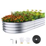 Raised Garden Bed Kit  Large Galvanized Planter