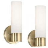 Sol 60 Watt 1 Light Cool Brass Modern Wall Sconce