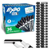 EXPO Dry Erase Markers  Chisel Tip  Black  Low