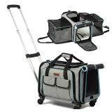 Pet Carrier with Wheels for Small Medium Cat Dog