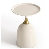 Seonyou Small Round End Table  Cream Accent