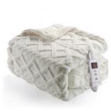CAROMIO Heated Throw Blanket   Thick Tufted