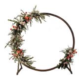 7 5FT Circle Wood Arch for Wedding Ceremony