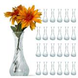 Glass Bud Vases in Bulk Set of 24  Small Glass