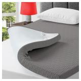 bedluxury 4 Inch Mattress Topper Queen Size Gel