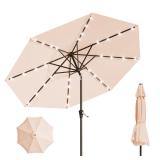 9FT Solar Umbrella 32 LED Lighted Patio Umbrella