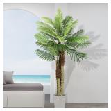 8FT Artificial Palm Tree  3 Trunks 36 Leaves UV