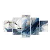 Fu Keivy Blue Grey Abstract Canvas Wall Art Decor