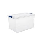 Sterilite 66 Qt  Clear Plastic Latch Box  Blue