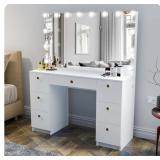 Women s Large Makeup Vanity Desk with Mirror and