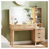 T4TREAM 48  Fluted Makeup Vanity Desk with Large