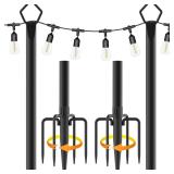 Aulimhti 10Ft Metal Poles with Fork for Outdoor