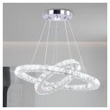 LED Modern Crystal Chandelier 19 7 x 11 8 inches