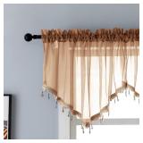 PearAge Beaded Sheer Triangle Valance Curtains