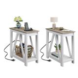 WLIVE End Tables Living Room Set of 2 with