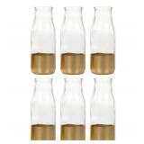 Hosley Set of 6  Glass Gold Dip Glass Bottle  5 5