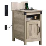 WLIVE Farmhouse End Table with Charging Station