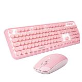 SADES V2020 Pink Wireless Keyboard with Round