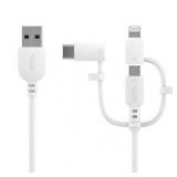 Onn  3ft USB a to C  Lightning  Micro Cable for