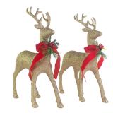 iPEGTOP 2 Pcs Glitter Christmas Reindeer Decor