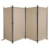 Room Divider 87  W x 65  H Beige   4 Panel
